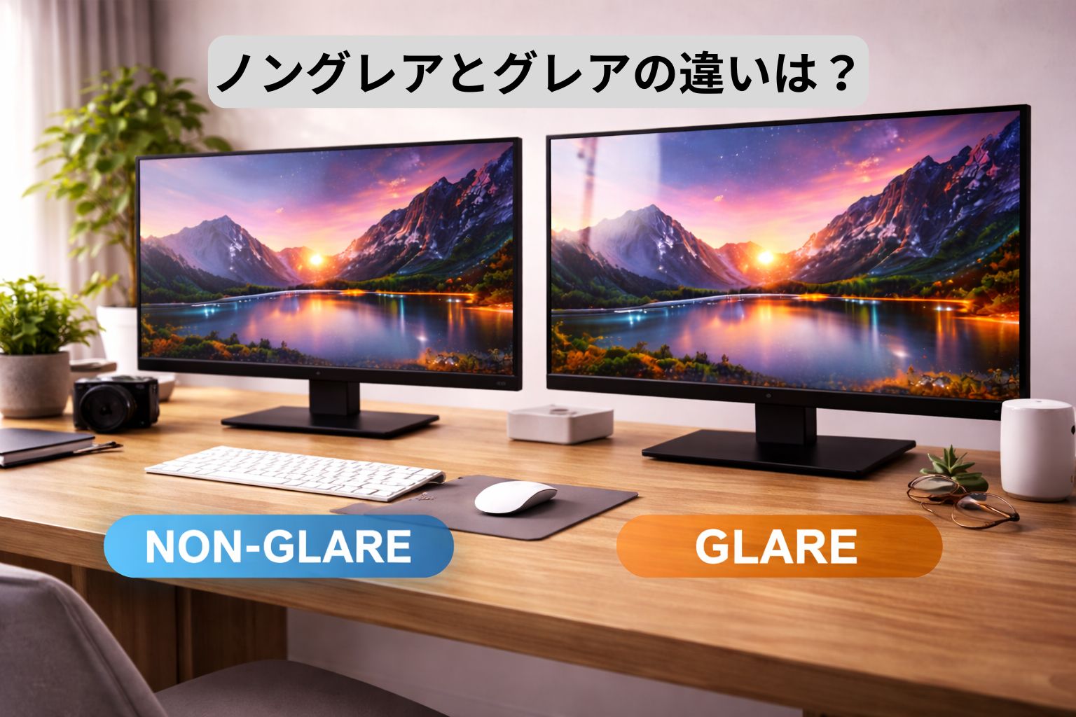 モニター　グレア　ノングレア